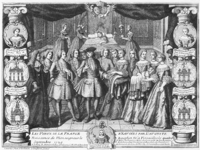 Birth of Louis, Dauphin of France, son of Louis XV, on 4th September 1729 by French School